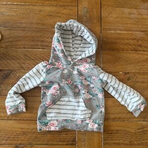 Striped Floral Kids Hoodie